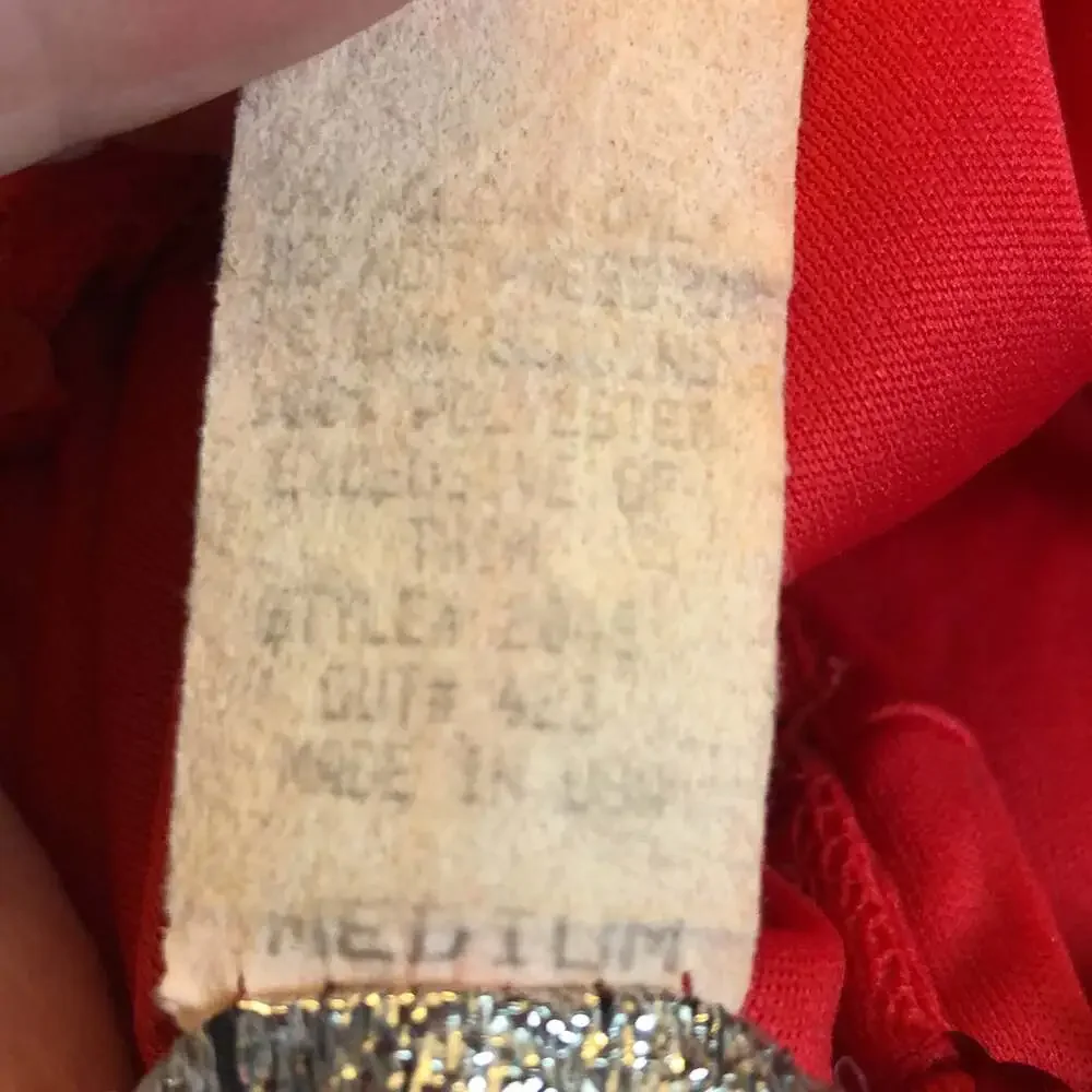 American Vintage Dollar Red Sequence layered ruffled party dress size small